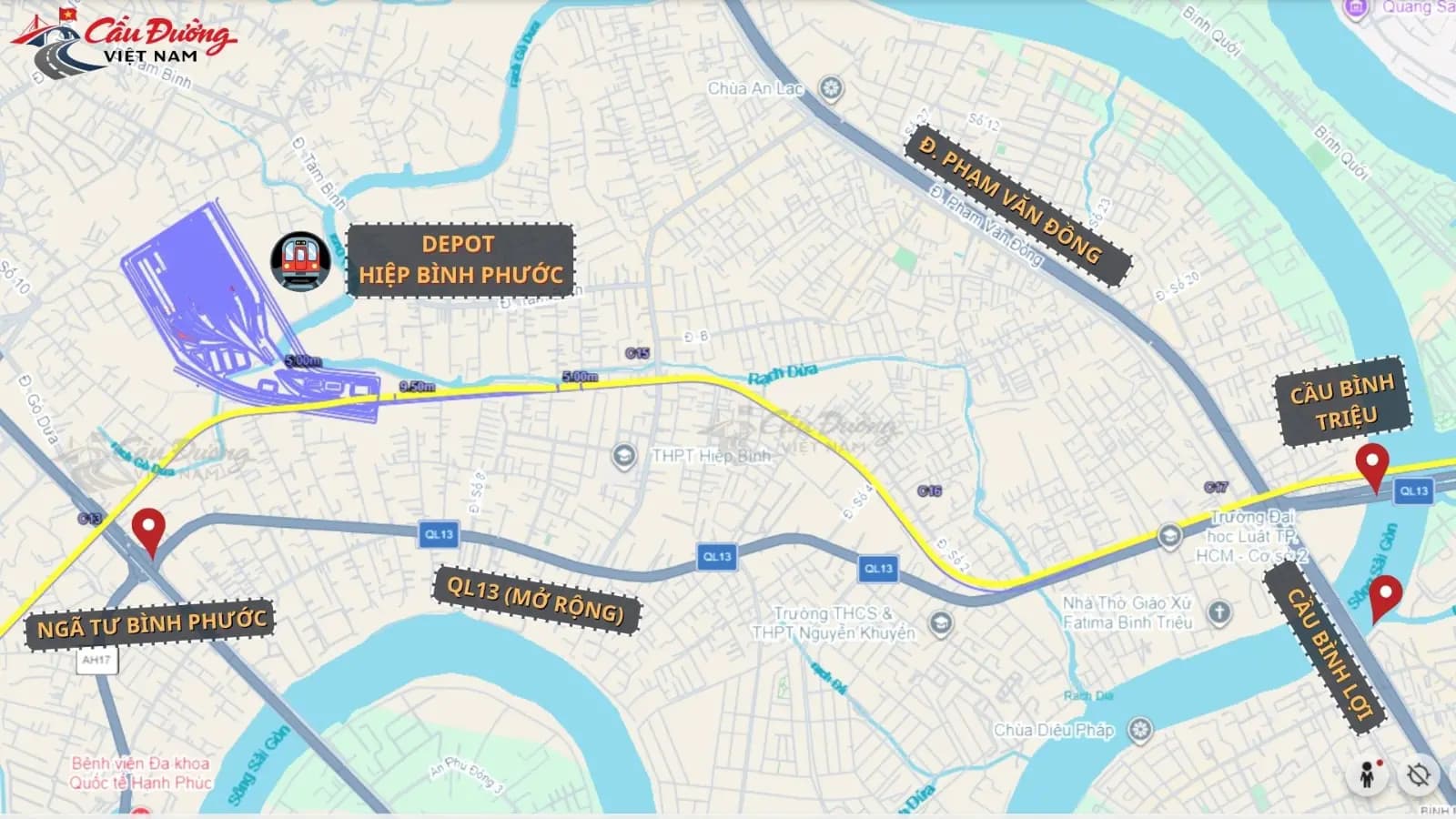 Sơ Họa Vị Trí Quy Hoạch Depot Hiệp Bình Phước | Tuyến Metro Thủ Dầu Một - TP.HCM